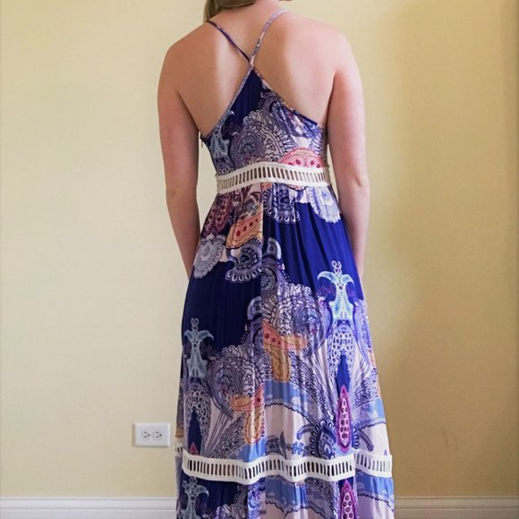 Paisley Floral Printed Boho-Chic Sundress - Picture 3 of 6